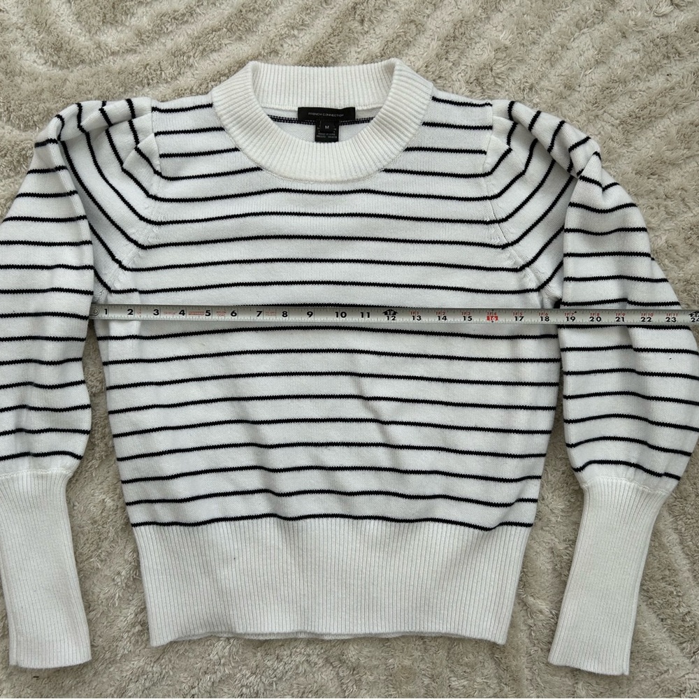 French Connection White and Black Striped Sweater - Picture 4 of 6